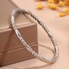 Pulsera Sencilla de Acero Inoxidable, Pulsera Abierta de Bambú Moderna y Sencilla para Mujer, Pulsera con Cierre Geométrico de Gota de Agua que No se Desvanece