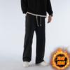 Marca de Moda IZEXX Pantalones Gruesos de Invierno de Terciopelo de Grano Austriaco para Hombre con Forro Polar Rectos Holgados Casual Americano Pantalones de Sudor para Hombre y Mujer