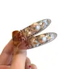 Pinza de pico de pato elegante de estilo coreano, transparente, con perlas y pedrería en forma de corazón, para arreglar el flequillo, accesorio para el cabello moderno y versátil para mujeres