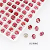Rhinestones para Uñas Dongzhou Crystal Light Color Rojo Rosa con Base Puntiaguda, Corazón Inclinado, Brillo Deslumbrante, Decoraciones para Uñas de Corazón de Cristal K9 Color Durazno, Corazón Inclinado Rectangular