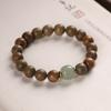Sândalo Verde Original DIY Tecido à Mão Criativo Estilo Nacional Mori Casal Masculino e Feminino Jade Sorte Círculo Único Pulseira