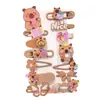 Presilha de Cabelo Infantil Kapibala Meninas Desenho Animado Franja Lateral Meninas Moda High-End Acessório de Cabeça para Bebê