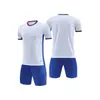 Conjunto de Uniforme de Futebol de Manga Curta, Uniforme Liso de Competição e Treinamento para Equipe, Mesmo Estilo para Adultos e Crianças, Camisa de Futebol Respirável, Personalizável