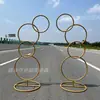 Nuevos Accesorios para Bodas Arco de Flores Soporte de Flores de Círculo de Hierro Forjado Círculo de Fondo Marcadores de Pasillo Decoración de Boda Arco Floral Exterior