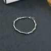 Pulseira de Aço Titânio Masculina Tendência Pulseira de Bambu Costurada Joias Simples e Modernas Aço Titânio Atacado para Homens e Mulheres