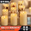Luz de Vela Electrónica, Vela LED Simulada sin Llama, Decoración para Fiesta de Navidad, Iluminación Ambiental Exterior con Control Remoto, Personalizable