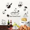 XH0120 Pegatinas de pared removibles Decoración de pared de habitación Restaurante Cocina Feliz Comida Occidental Pegatina de refrigerador Pegatina de café