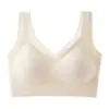 Ropa interior de banda de gel de soporte suave sin costuras, sujetador tipo top sin aros, transpirable, push-up, cuello en V
