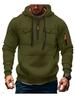Moletom Masculino Novo da Amazon Outono e Inverno com Múltiplos Bolsos, Jaqueta de Lã com Capuz e Mangas Longas, Blusa Esportiva Casual