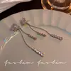 Brincos de Franja de Floco de Neve com Diamantes Longos Estilo Ins para Mulheres, Super Brilhantes, Brincos Elegantes de Luxo Acessível, Joia de Orelha Exquisita e de Alto Padrão
