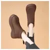 Botas Martin de sola grossa, que aumentam a altura, para mulheres, novo estilo de inverno 2026, forradas com fleece para aquecimento, botinhas estilo britânico, adequadas para mulheres baixinhas, com solas macias e antiderrapantes