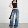 Jeans Bootcut Populares de Tiro Alto para Mujer Primavera/Otoño 2026 Retro Americano Lavado Tie-Dye Pantalones Adelgazantes