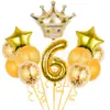 Set de Globos Digitales de Corona Transfronterizos en Varias Formas para Decoración Temática de Fiesta de Primer Cumpleaños Infantil Globos de Papel de Aluminio