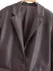Comércio Exterior Transfronteiriço Spot 2025 Estilo Europeu e Americano Feminino Outono Nova Moda Retrô Blazer de Dois Botões Jaqueta de Couro