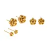 Pendientes de Flor de Rosa para Mujer, Diseño de Nicho, Pendientes de Flor Tridimensionales de Alta Gama, Pendientes y Collares de Acero de Titanio que No se Desvanecen