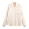 Camisa de Manga Larga Elegante Versátil Holgada Reductora de Edad Nueva Moda Europea y Americana Transfronteriza 2025 Venta al por Mayor