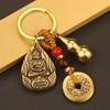 Colgante de Latón Ocho Santos Patronos Calabaza Llavero Moneda Cinco Emperadores Adorno Colgante Creativo para Coche Pequeña Fortuna