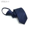 Vestido sin corbata Etiqueta negra Camisa de negocios coreana para hombre Versión estrecha de 7 cm Trabajo Corbata con cremallera Seguridad
