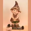 Uau! Ornamentos de Jardim de Gnomo de Resina de Venda Quente Transfronteiriça para Outono e Inverno, Decoração de Atmosfera para Terraço, Design Personalizável