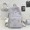 Elegante Mochila Mariposa Rayada Verde Matcha, Estilo Coreano, para Estudiantes de Secundaria y Preparatoria, Mochila Escolar Fresca y Versátil