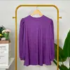 Tela plisada transfronteriza Nuevo artículo Camisa chaqueta holgada de color liso manga larga para mujer Camisa holgada para mujer Top para mujer TIKTOK