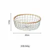 Cesta de Pão Redonda Retrô Estilo Europeu, Cesta de Armazenamento Tecida de Arame de Ferro para Lanches, Itens Diversos e Vegetais