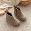 Botas de Gamuza estilo Coreano para Niñas Birkenstock 2026 Otoño/Invierno Nueva Llegada Calidez con Forro de Terciopelo Cremallera Lateral Botas Martin estilo Británico para Niños