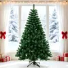 Árbol de Navidad blanco iluminado transfronterizo de PE puro flockeado con ramas automáticas, árbol decorativo de escena de nieve de cedro fábrica