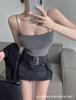 Camisola de cor sólida sem costura feminina longa interna peça única almofada de látex beleza costas justas roupa íntima externa base top