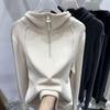 Sudadera con capucha y cremallera de estilo occidental de manga larga con diseño elegante de Shanli Dadi para otoño e invierno.