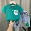 Conjunto de Camisas Polo de Verano para Niños 2024 Nueva Moda Ropa de Verano para Bebé Ropa Infantil Estilo Coreano Fresca y Guapa Manga Corta Ropa de Moda