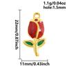 Estilo Europeu e Americano Cruzado Pingente de Gotejamento de Óleo Ouro 18K Pingente de Flor Coração de Aço Inoxidável Pingente Único Colar DIY Acessórios de Joias