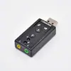 Placa de som externa USB 7.1 sem driver para laptops e desktops com interruptor, áudio 2 em 1