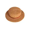 Sombrero Pequeño de Moda Casual Estilo Francés para Mujer, Sombrero Plano Retro Británico Hueco, Sombrero de Sol para Vacaciones en la Playa