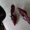 Zapatos de Tacón Alto Puntiagudos Estilo Nuevo 2025, Zapatos de Salón de Gama Alta para Usar Afuera, Tacones de Aguja Negros Elegantes, Sandalias Sexy de Alta Venta