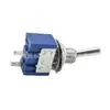 Interruptor de Palanca Pequeño Mts-101 Azul de 2 Pines y 2 Posiciones, Apertura 6mm, 6A 125V