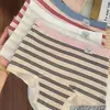 Bóxers Rayados Estilo Americano para Mujer, Algodón Puro, Antibacteriano 10A, Entrepierna Extendida, Nuevo Modelo 2025, Calzones de Cuatro Esquinas Sin Costuras para Mujer