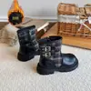 Botas para Niña 2026 Otoño/Invierno Botas tipo Martin para Niños Más Terciopelo Botas Cortas para Niños Medianos y Grandes Estilo Británico Cremallera Lateral Moda Botas Cortas