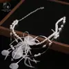 Nuevo Estilo Personalizado de Nicho Hecho a Mano Gargantilla de Plumas Estilo Bosque Blanco para Novias, Sesiones de Fotos de Boda y Accesorios de Vestido, Multicapa