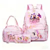 KPOP Caçadora de Demônios Grupo Feminino Mochila Lancheira Estojo Conjunto Estudante Anime Moda Mochila Escolar Caixa de Lápis Lancheira