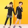 Traje de baño mediano y grande para niños y niñas, pantalones largos de manga larga, nuevo, protección solar, secado rápido, traje de buceo dividido, traje de baño