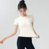 Camiseta Esportiva de Manga Curta Respirável Leve de Alta Qualidade Roupa de Yoga Feminina Corrida Pilates Treinamento Fitness Top Verão