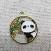 Fofo Desenho Animado Coleção Panda Vermelho Chinês Polygonatum Diu Xun Joias DIY Pulseira de Liga Pingente Chaveiro Acessórios