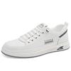 Sapatos Casuais Masculinos de Couro Novo Estilo Transfronteiriços, Tênis Versáteis de Alta Qualidade da Moda Coreana, Sapatos Brancos Retrô de Couro Genuíno