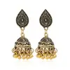 Colección de aretes de estilo étnico: modernos aretes retro tallados estilo palacio, aretes grandes exagerados artísticos clásicos exóticos para mujer