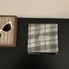 ¡Pequeña literatura y arte gris! Pañuelo Cuadrado Pequeño de Algodón Estampado Azul y Rojo Vintage Estilo Coreano Pañuelo Versátil de Alta Calidad