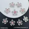 Nuevo Colgante Charm Flor Hueca de Cinco Pétalos con Pedrería Cristalina para Pulsera, Collar, Pendientes DIY Accesorios de Joyería de Aleación