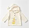 Camiseta de Manga Longa com Capuz para Menino Primavera e Outono Bebê e Criança Pequena Chapéu de Estrela Estampa de Desenho Animado Camada Base Estilosa para Meninos Pequenos