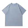 Camiseta de Manga Corta para Hombre de Algodón Puro Pesado 220g, Corte Holgado, Camiseta Base Lisa Versátil, Venta al por Mayor Dropshipping