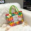 Nova Bolsa Cesta de Presente Trançada em Plástico, Bolsa de Mão, Cesta de Presente, Bolsa de Praia Estilo Fresco, Bolsa Tote para Mulheres